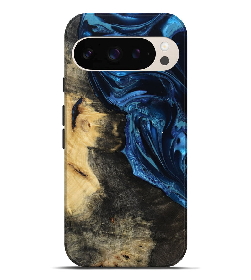 Pixel 10 Pro XL Wood Live Edge Phone Case - Marisol (Blue, 815446)