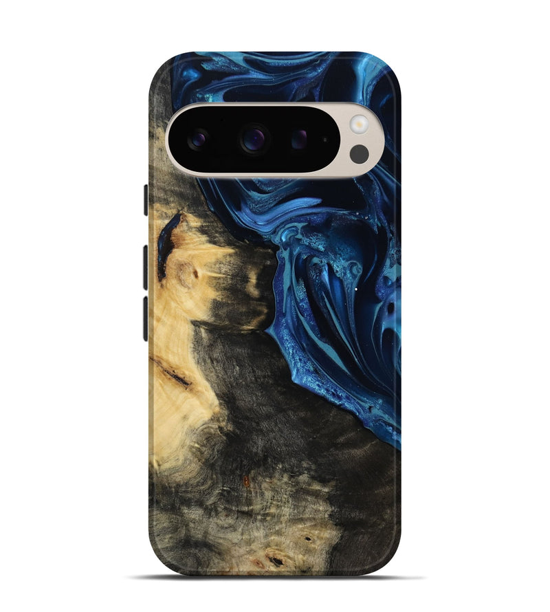 Pixel 9 Wood Live Edge Phone Case - Marisol (Blue, 815446)