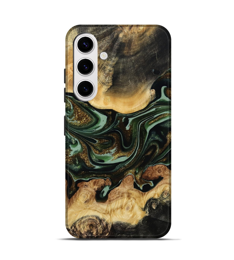 Galaxy S25 Wood Live Edge Phone Case - Jaclyn (Green, 815448)