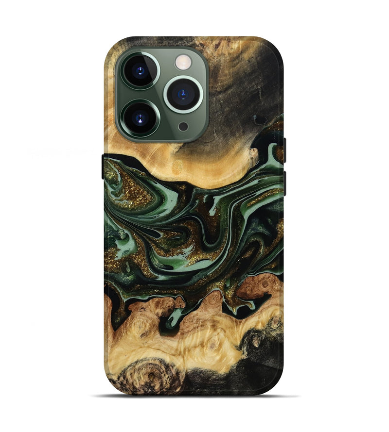 iPhone 13 Pro Wood Live Edge Phone Case - Jaclyn (Green, 815448)