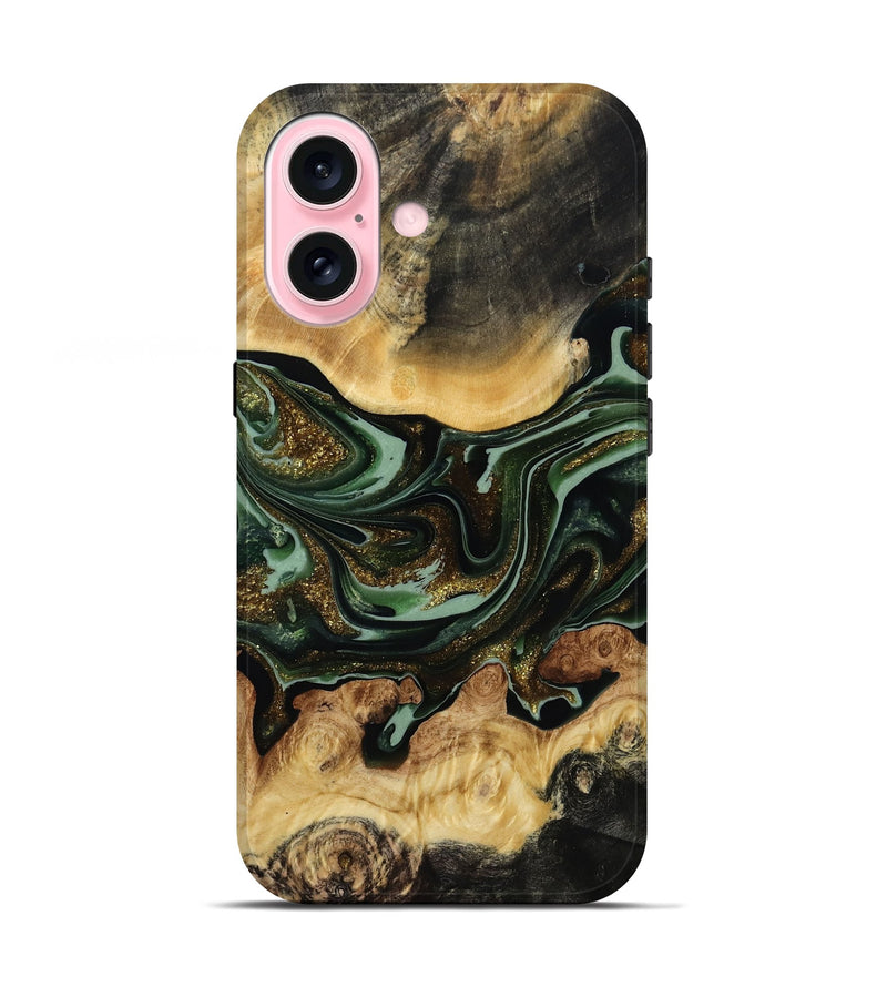 iPhone 17 Wood Live Edge Phone Case - Jaclyn (Green, 815448)