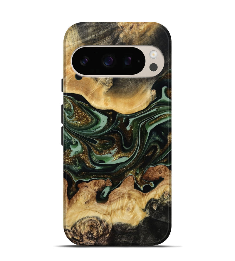 Pixel 10 Pro Wood Live Edge Phone Case - Jaclyn (Green, 815448)