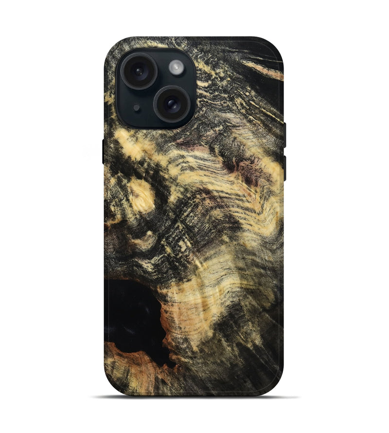 iPhone 15 Wood Live Edge Phone Case - Fannie (Wood Burl, 815453)