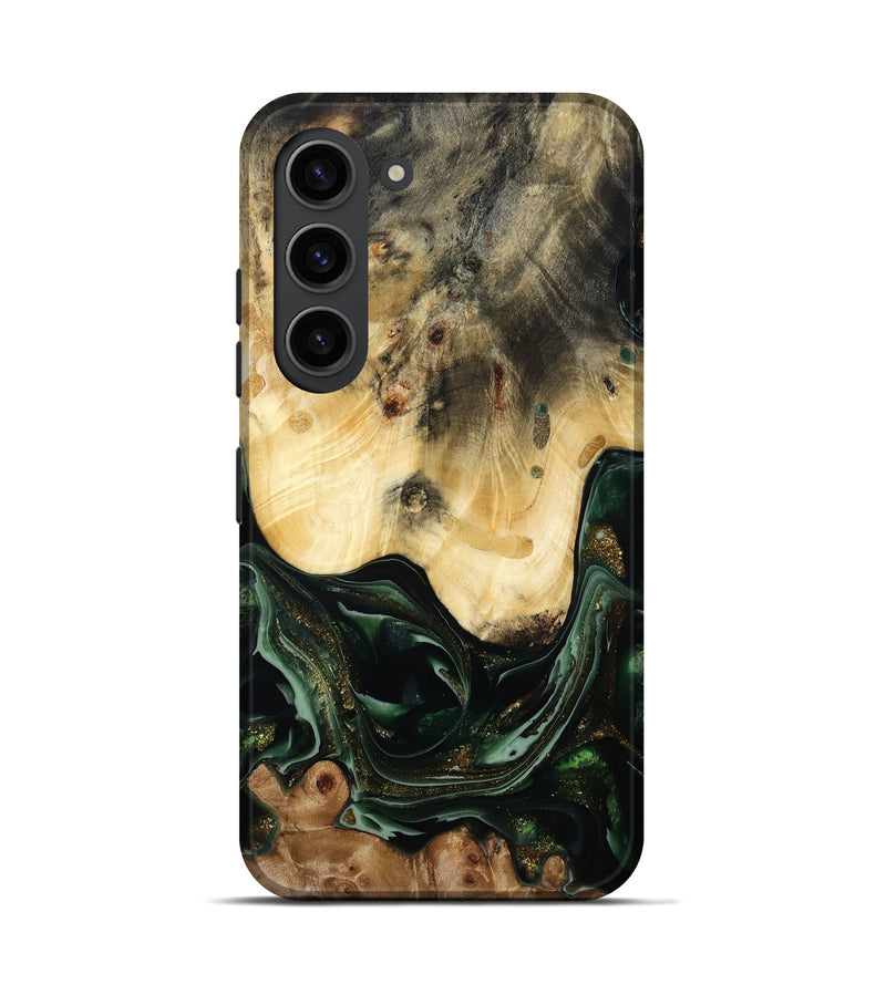 Galaxy S23 Wood Live Edge Phone Case - Aditya (Green, 815458)