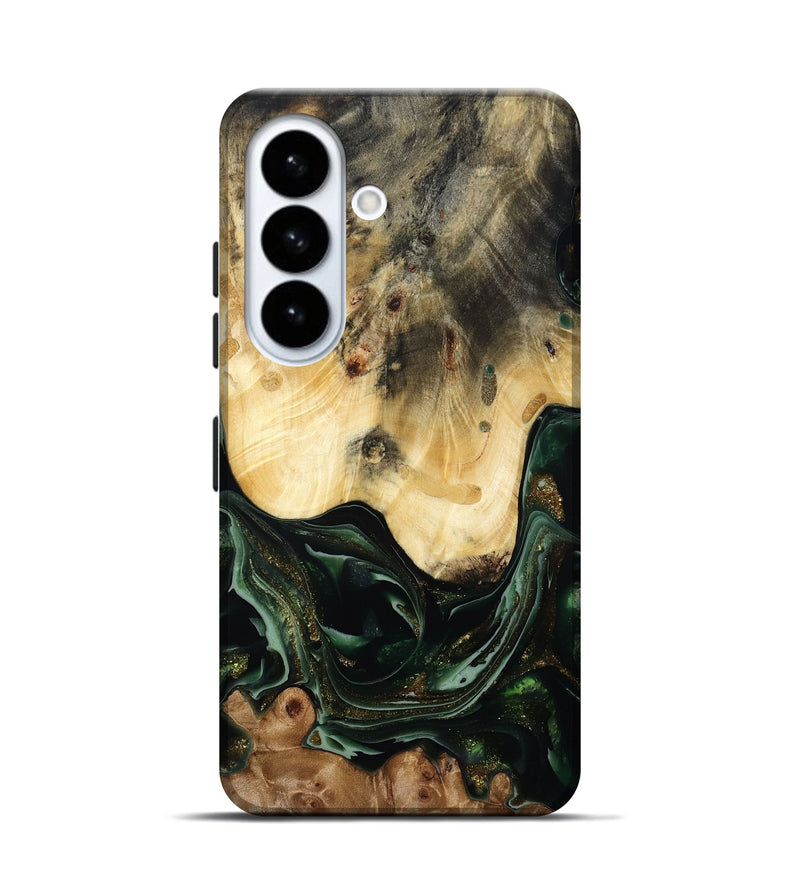 Galaxy S26 Wood Live Edge Phone Case - Aditya (Green, 815458)