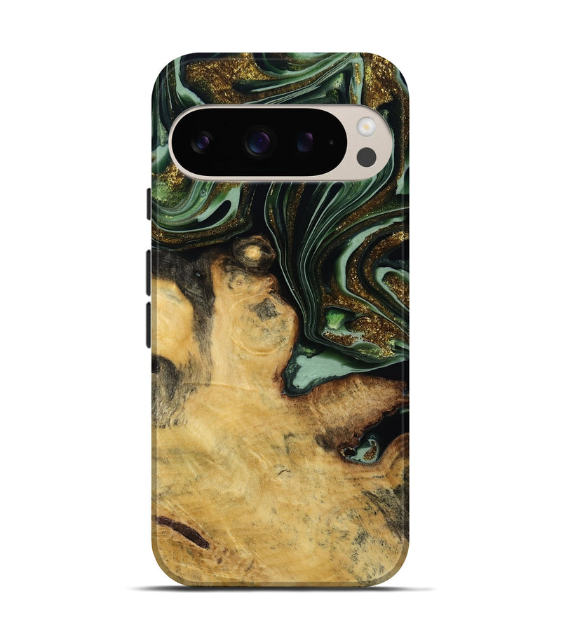Pixel 9 Wood Live Edge Phone Case - Gunnar (Green, 815459)