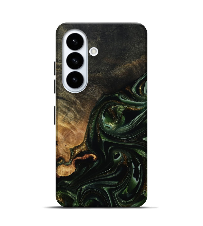 Galaxy S26 Wood Live Edge Phone Case - Cordie (Green, 815463)