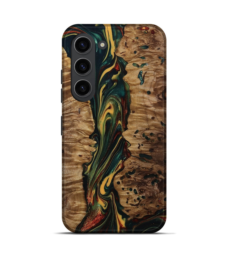 Galaxy S23 Wood Live Edge Phone Case - Lisette (Green, 815475)