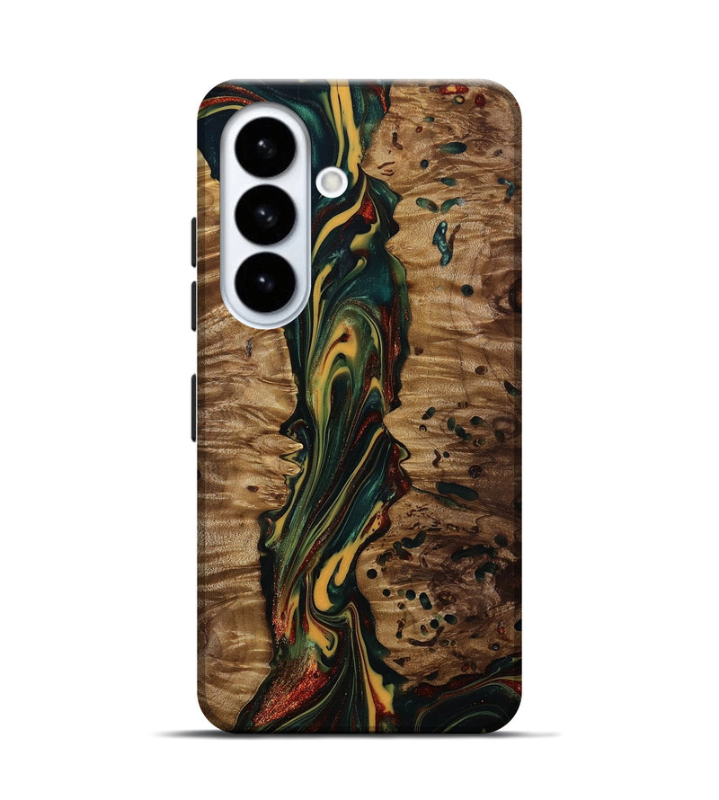 Galaxy S26 Wood Live Edge Phone Case - Lisette (Green, 815475)