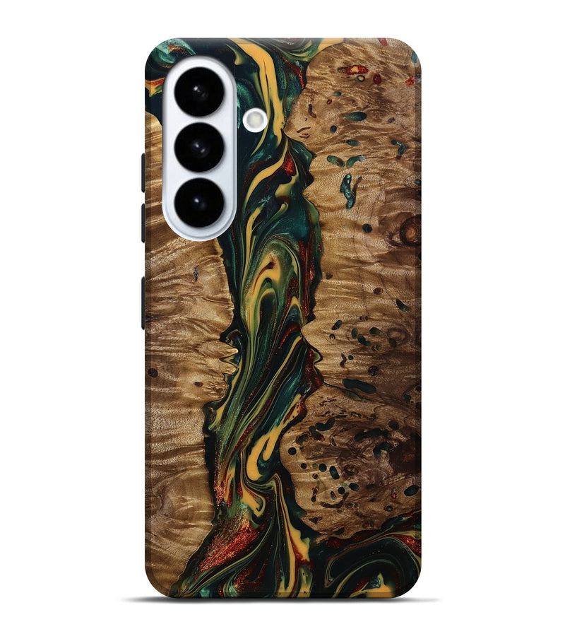 Galaxy S26 Plus Wood Live Edge Phone Case - Lisette (Green, 815475)