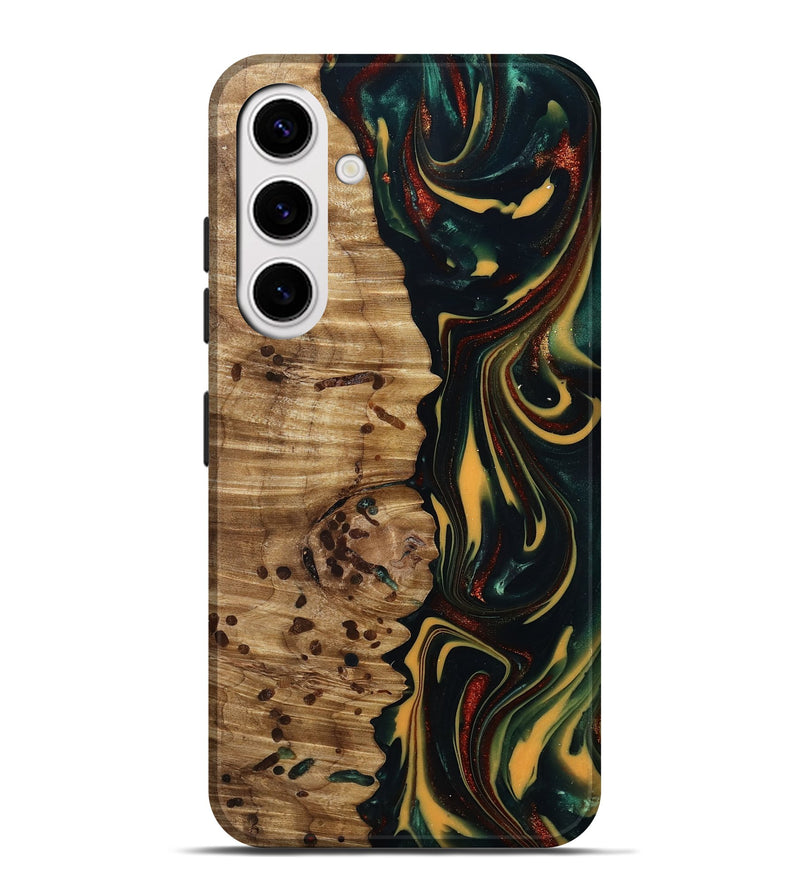 Galaxy S25 Plus Wood Live Edge Phone Case - Darla (Green, 815478)