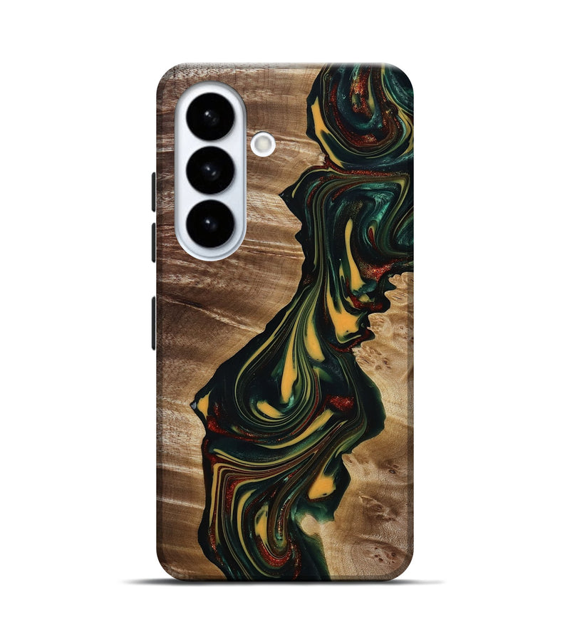 Galaxy S26 Wood Live Edge Phone Case - Lynette (Green, 815480)
