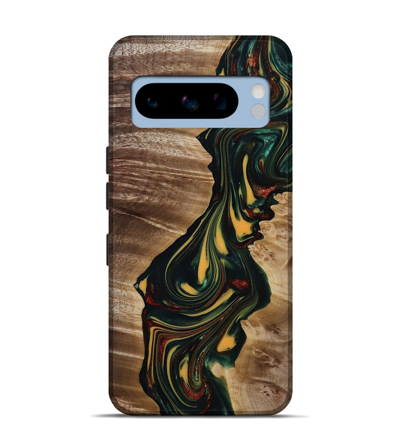 Pixel 8 Pro Wood Live Edge Phone Case - Lynette (Green, 815480)