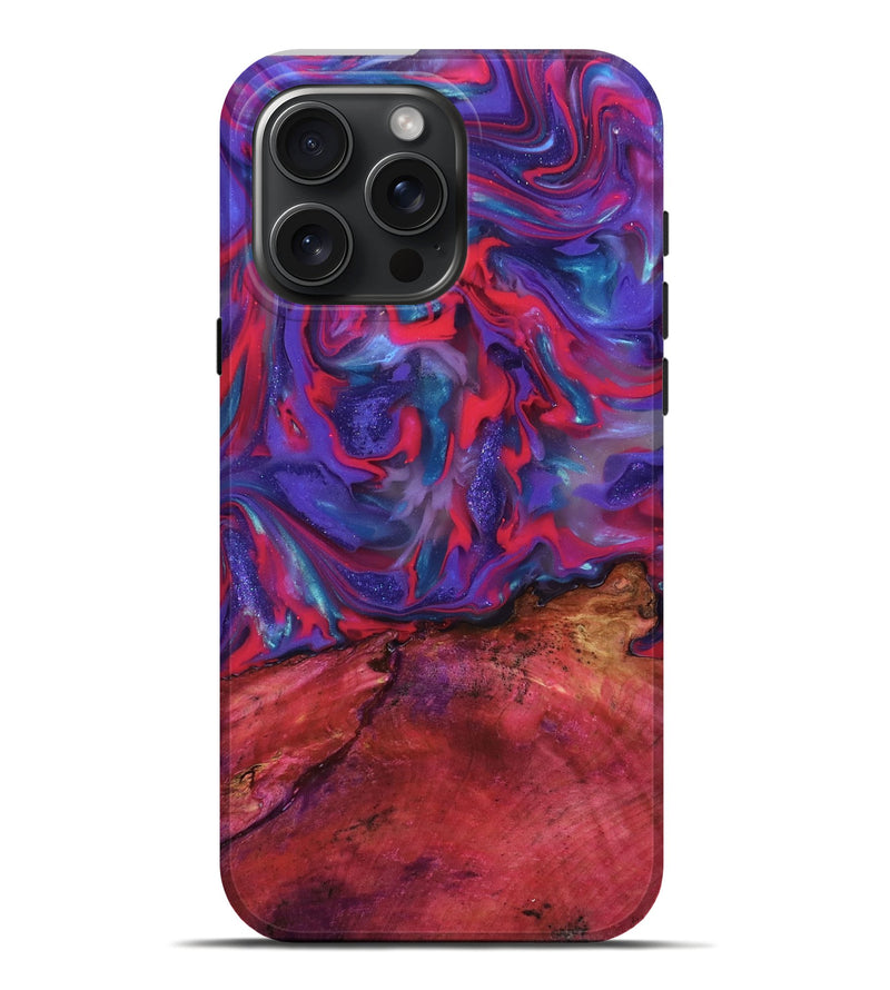 iPhone 16 Pro Max Wood Live Edge Phone Case - Roseann (Purple, 815481)
