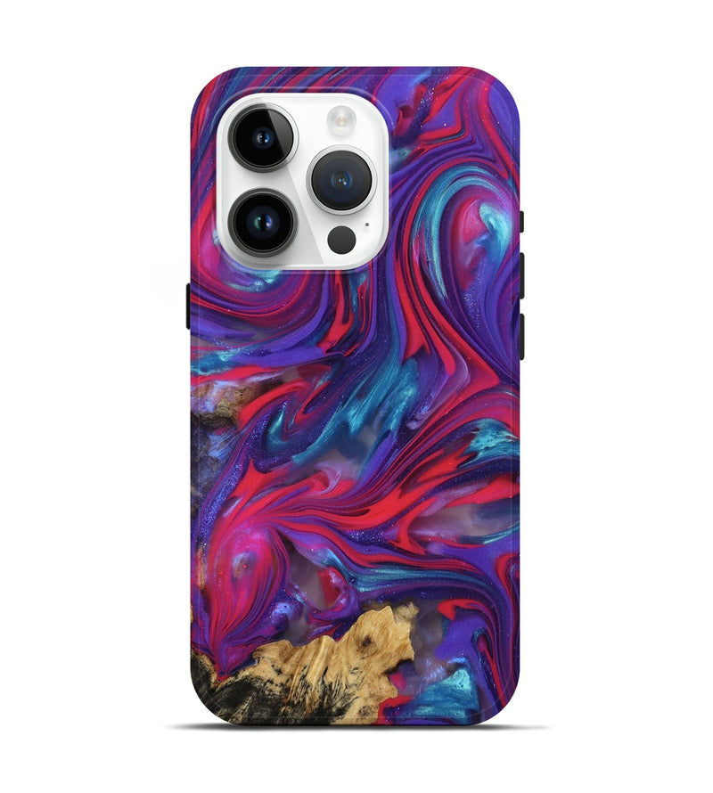 iPhone 15 Pro Wood Live Edge Phone Case - Goldie (Purple, 815482)