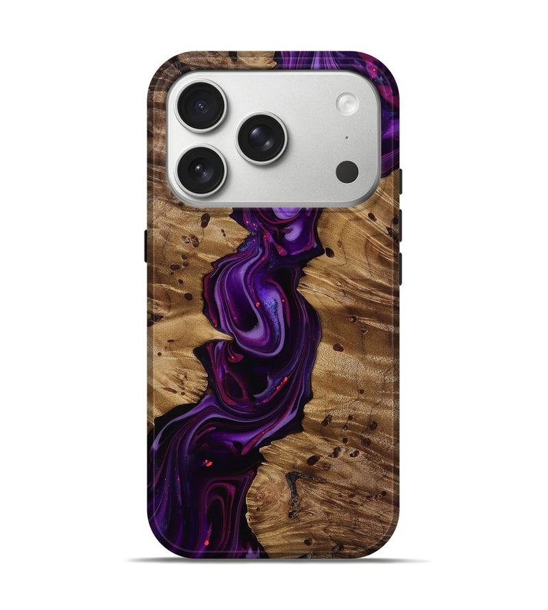 iPhone 17 Pro Wood Live Edge Phone Case - Creed (Purple, 815483)