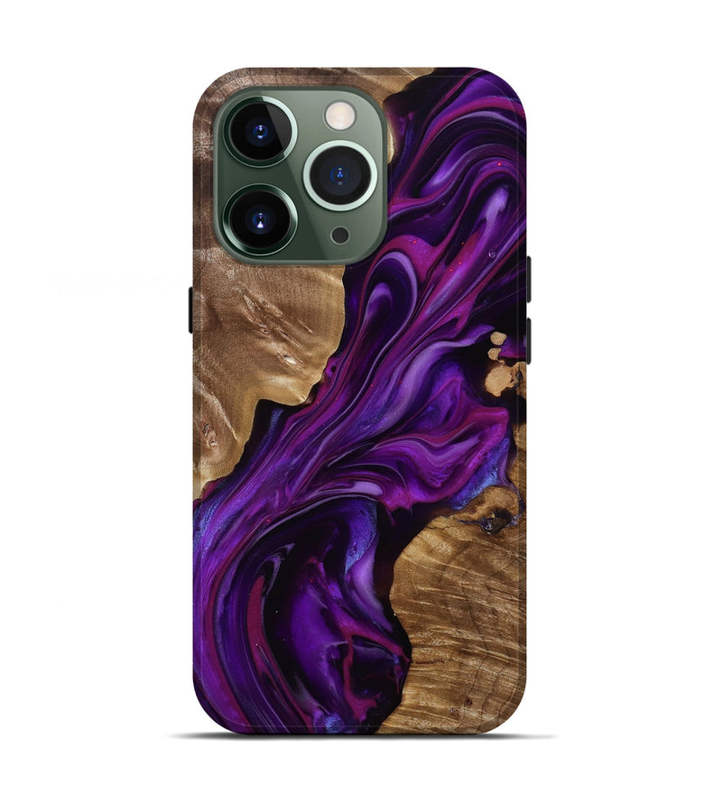 iPhone 13 Pro Wood Live Edge Phone Case - Tennie (Purple, 815484)
