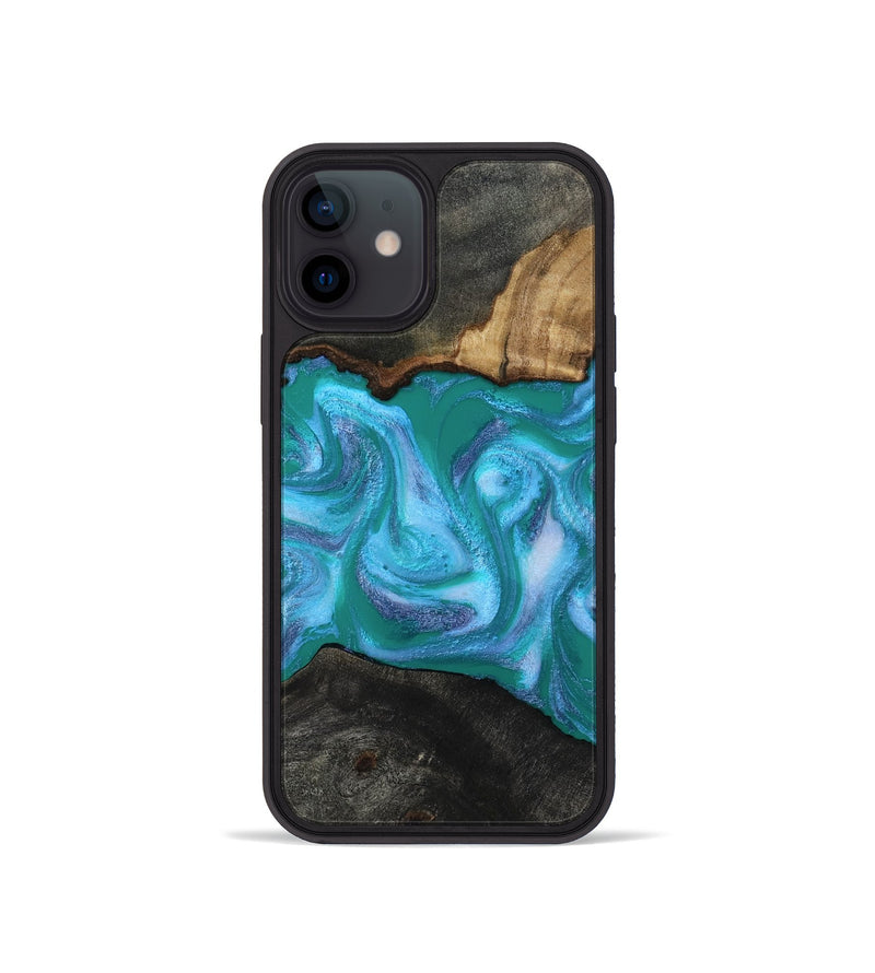 iPhone 12 mini Wood Phone Case - Nya (Blue, 815492)