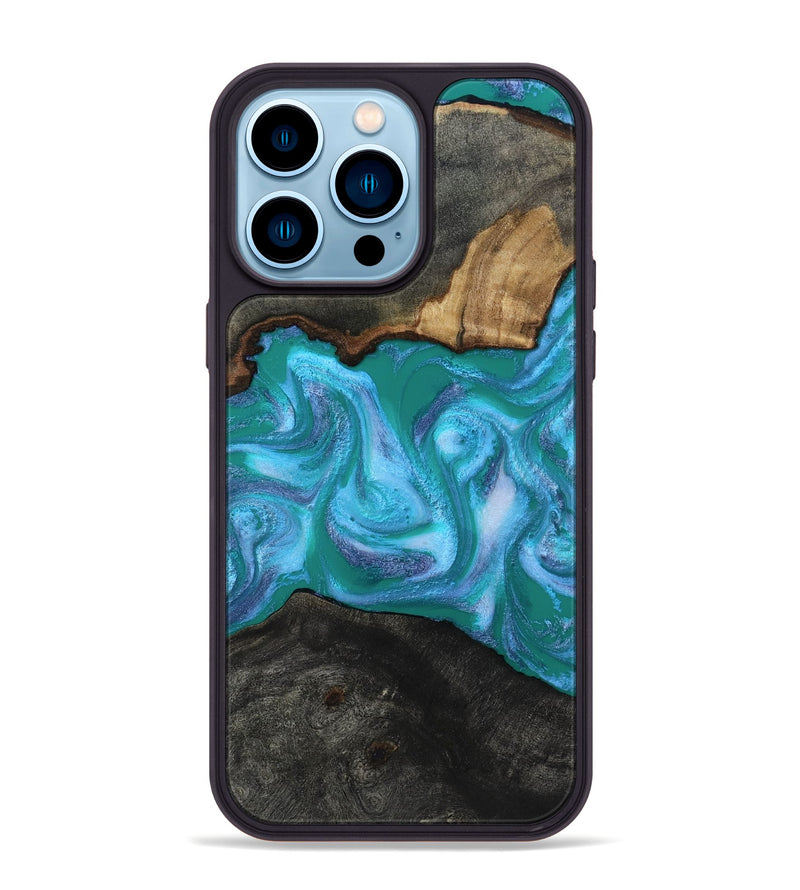 iPhone 14 Pro Max Wood Phone Case - Nya (Blue, 815492)