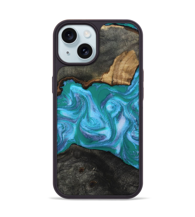 iPhone 15 Wood Phone Case - Nya (Blue, 815492)