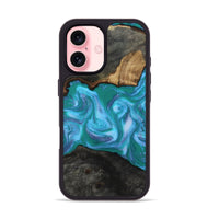 iPhone 16 Wood Phone Case - Nya (Blue, 815492)