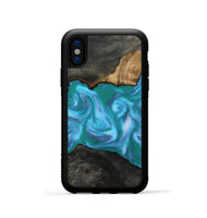 iPhone Xs Wood Phone Case - Nya (Blue, 815492)