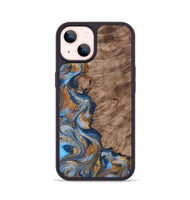iPhone 14 Wood Phone Case - Marvel (Teal & Gold, 815499)