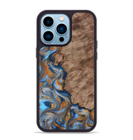 iPhone 14 Pro Max Wood Phone Case - Marvel (Teal & Gold, 815499)