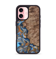 iPhone 16 Wood Phone Case - Marvel (Teal & Gold, 815499)