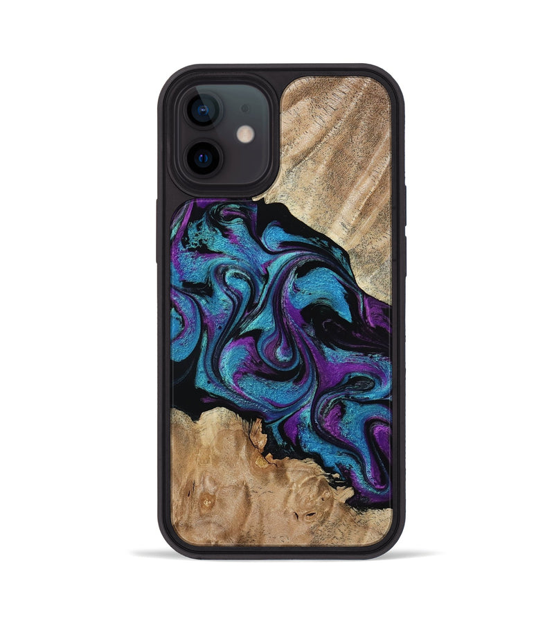 iPhone 12 Wood Phone Case - Spring (Purple, 815506)