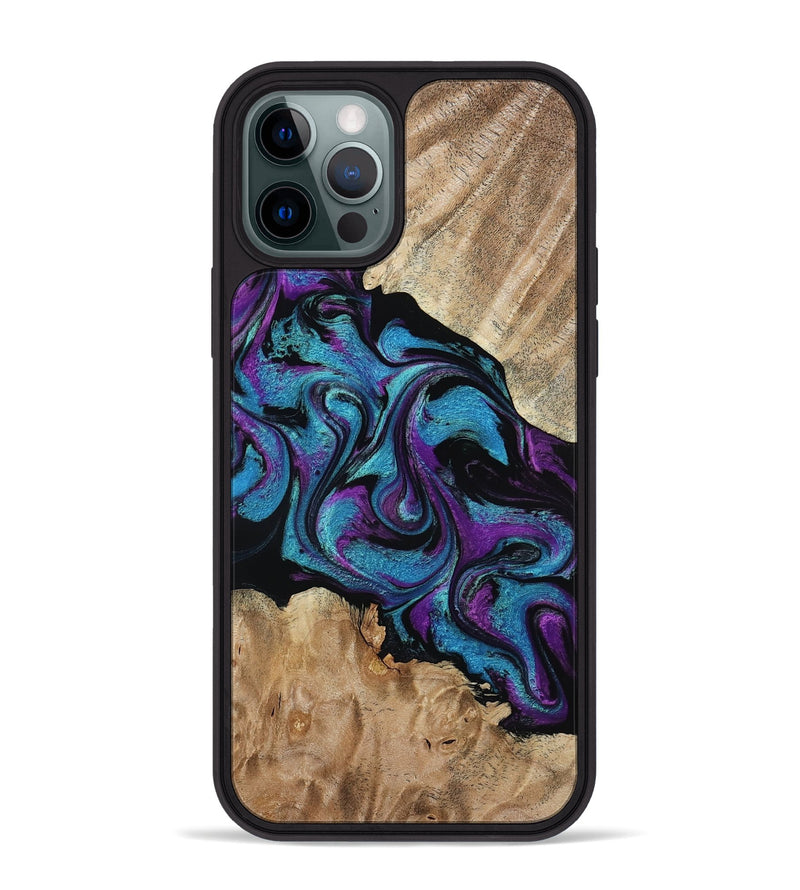 iPhone 12 Pro Max Wood Phone Case - Spring (Purple, 815506)