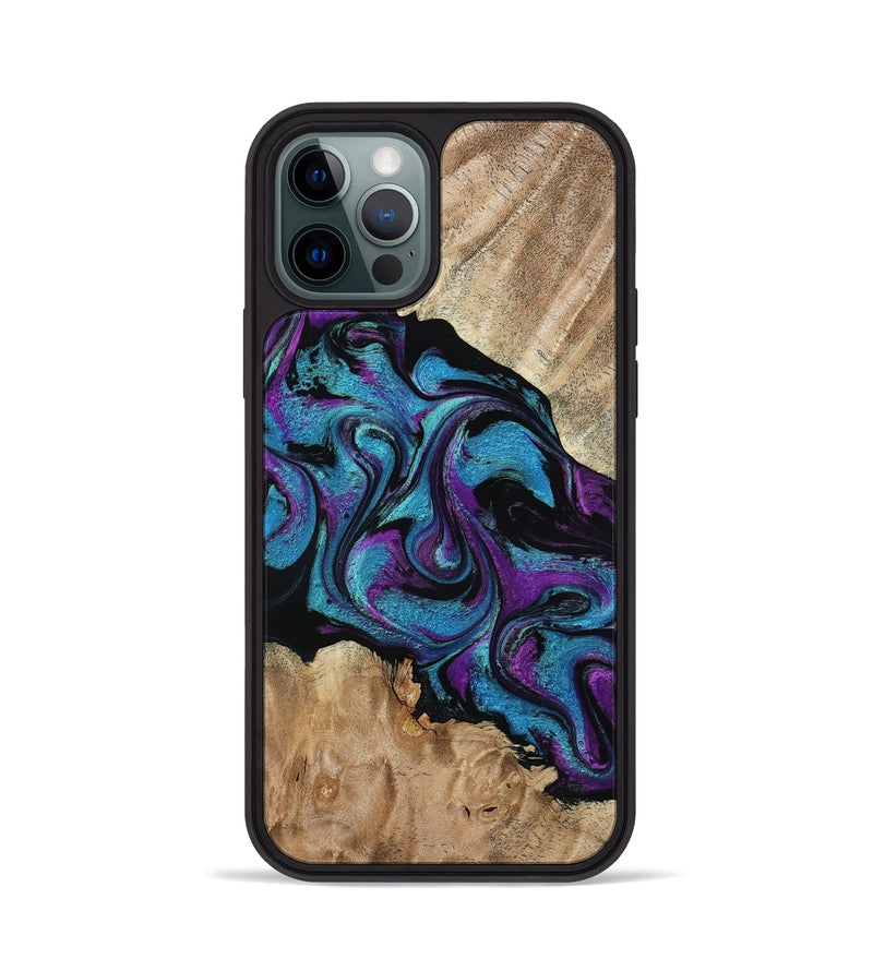 iPhone 12 Pro Wood Phone Case - Spring (Purple, 815506)