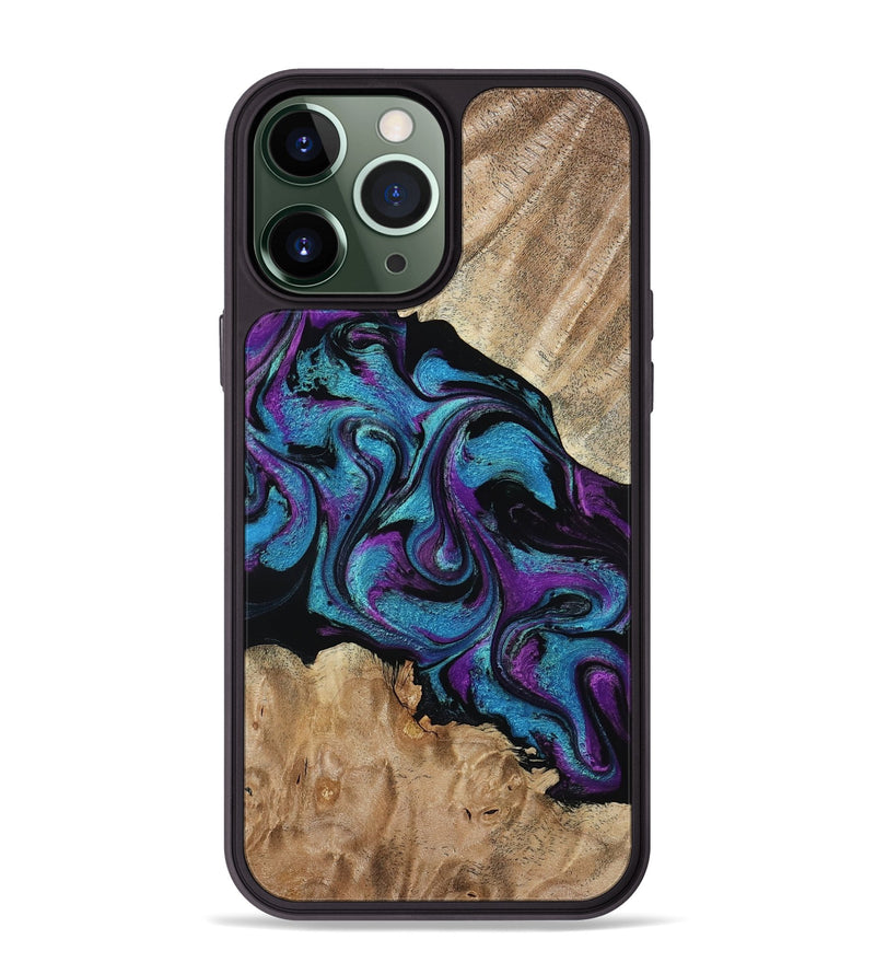 iPhone 13 Pro Max Wood Phone Case - Spring (Purple, 815506)