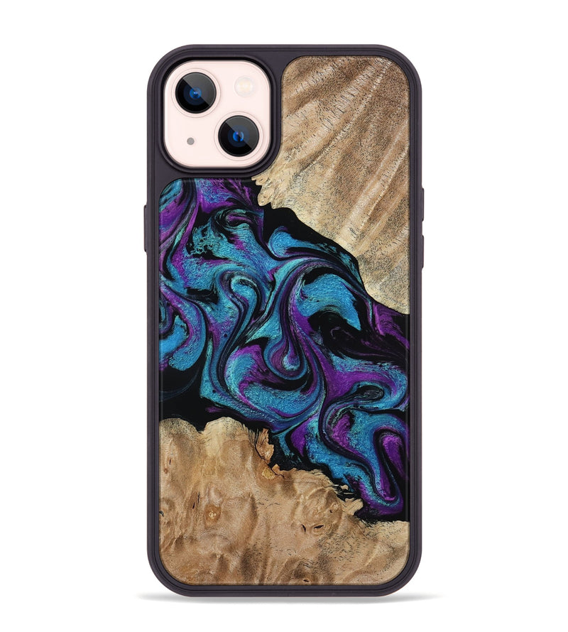 iPhone 14 Plus Wood Phone Case - Spring (Purple, 815506)
