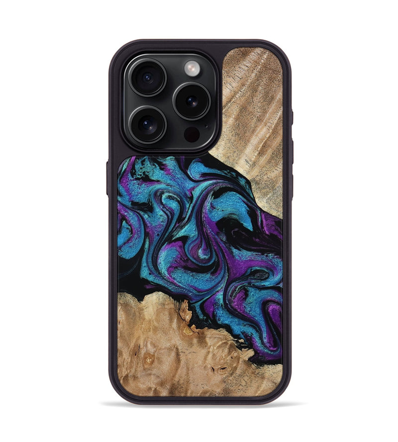 iPhone 15 Pro Wood Phone Case - Spring (Purple, 815506)
