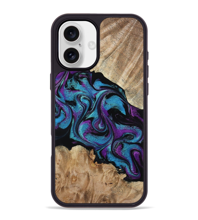 iPhone 16 Plus Wood Phone Case - Spring (Purple, 815506)