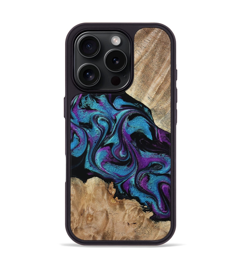 iPhone 16 Pro Wood Phone Case - Spring (Purple, 815506)