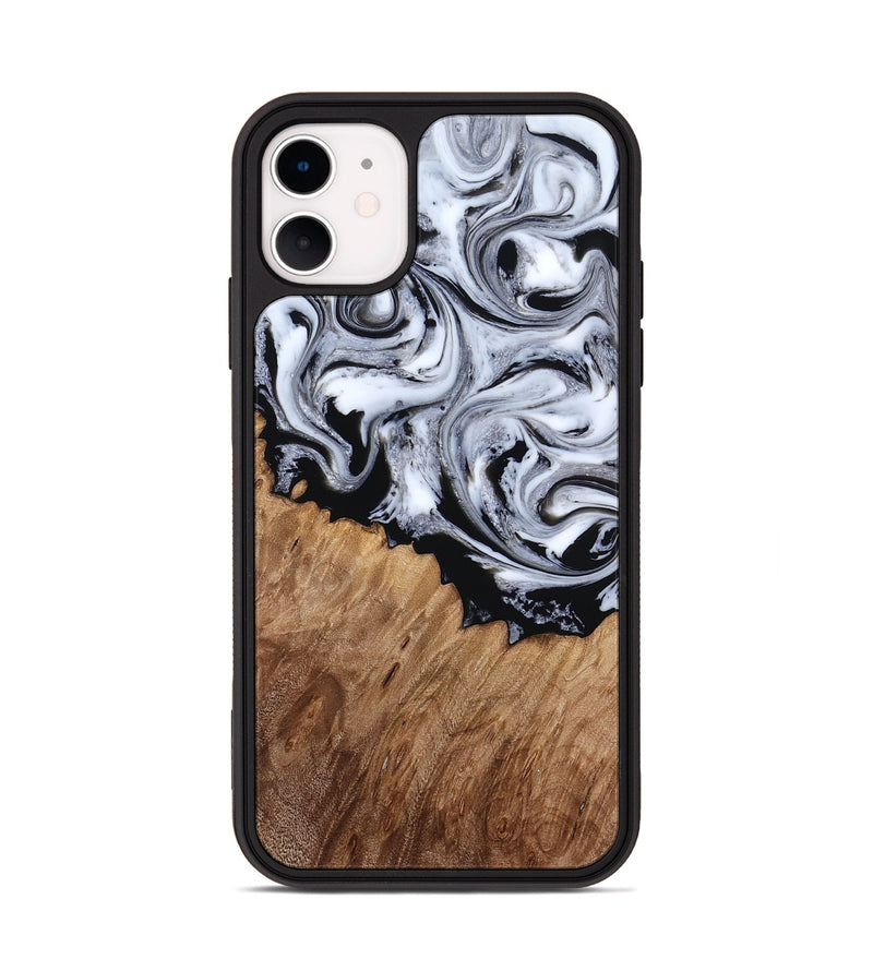 iPhone 11 Wood Phone Case - Coretta (Black & White, 815507)