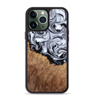 iPhone 13 Pro Max Wood Phone Case - Coretta (Black & White, 815507)