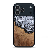 iPhone 17 Pro Max Wood Phone Case - Coretta (Black & White, 815507)