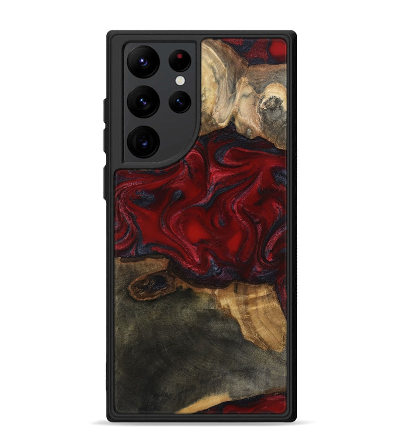 Galaxy S22 Ultra Wood Phone Case - Lina (Red, 815509)