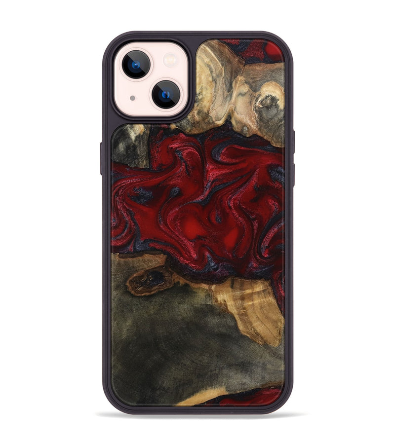 iPhone 14 Plus Wood Phone Case - Lina (Red, 815509)