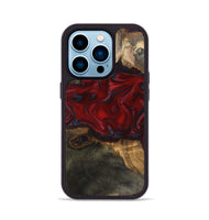 iPhone 14 Pro Wood Phone Case - Lina (Red, 815509)
