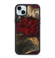 iPhone 15 Plus Wood Phone Case - Lina (Red, 815509)