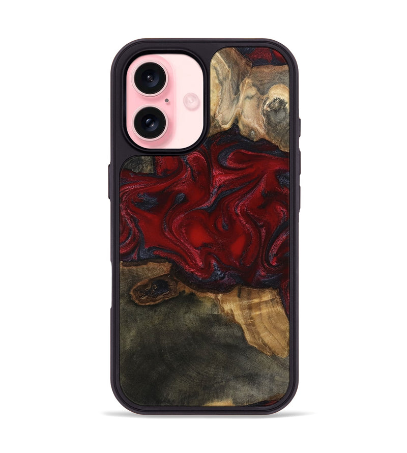iPhone 16 Wood Phone Case - Lina (Red, 815509)