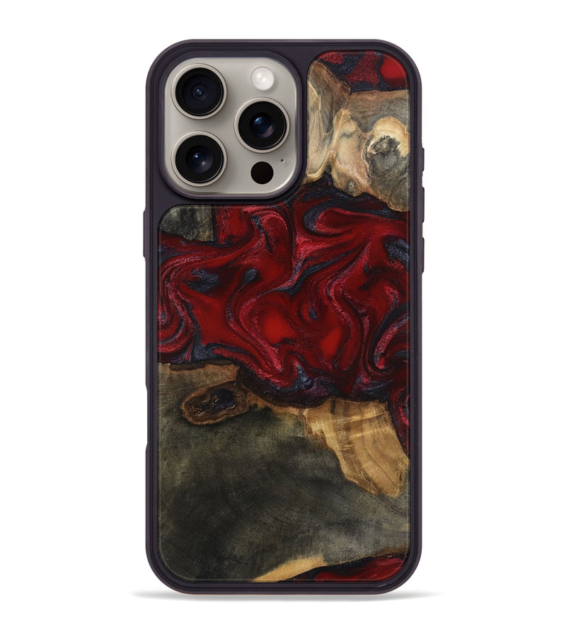 iPhone 16 Pro Max Wood Phone Case - Lina (Red, 815509)