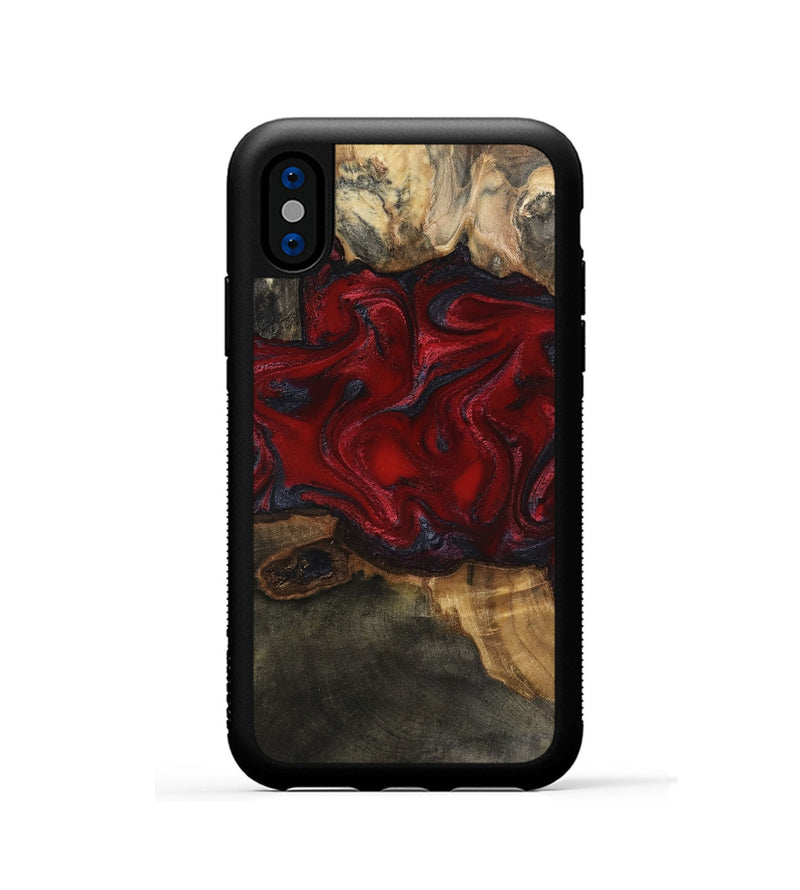 iPhone Xs Wood Phone Case - Lina (Red, 815509)