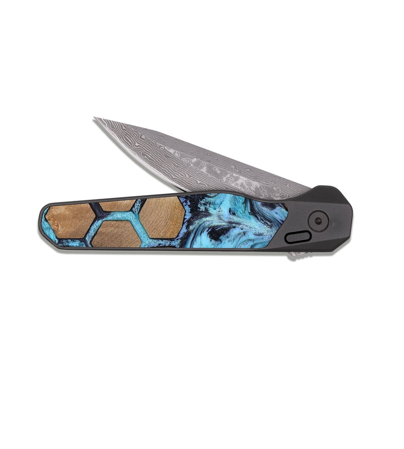 EDC Dark Damascus Wood Pocket Knife - Jeffrey (Pattern, 815511)