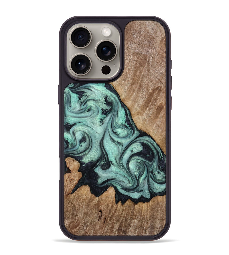 iPhone 16 Pro Max Wood Phone Case - Latanya (Green, 815526)