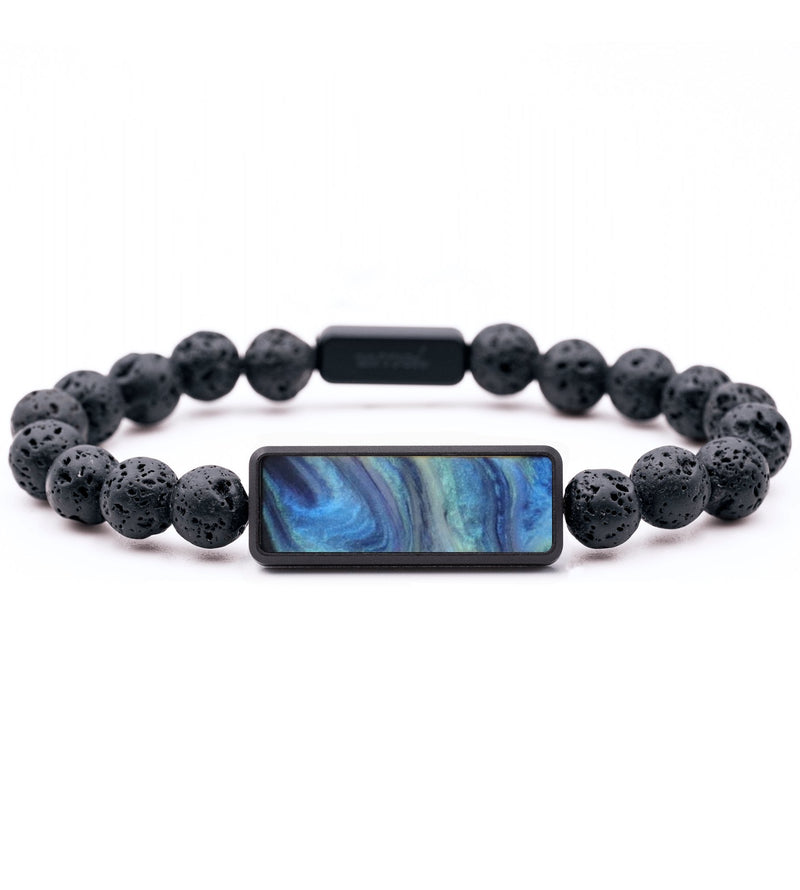 Lava Bead ResinArt Bracelet - Harrison (Blue, 815637)
